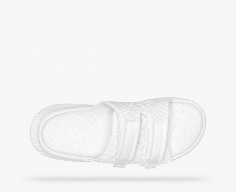 HOKA Ora Luxe Men's Slide White | MLO340967