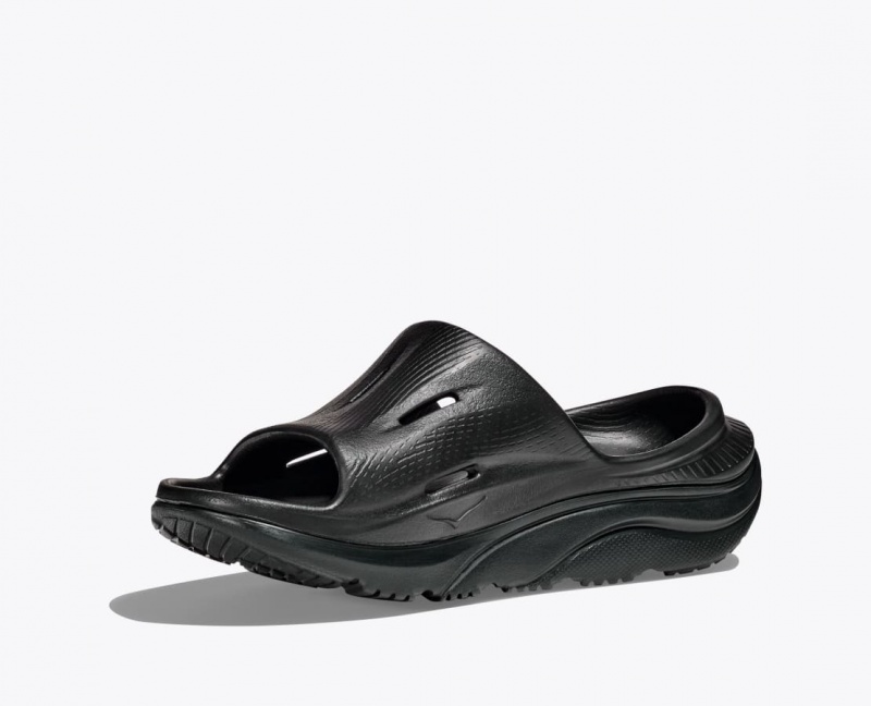 HOKA Ora Recovery 3 Kids' Slides Black | TDK596407