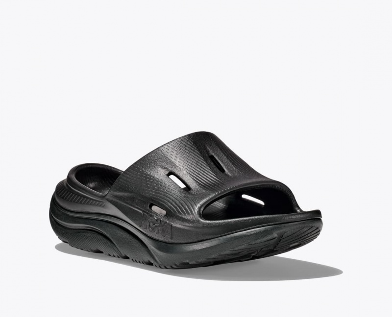 HOKA Ora Recovery 3 Kids' Slides Black | TDK596407