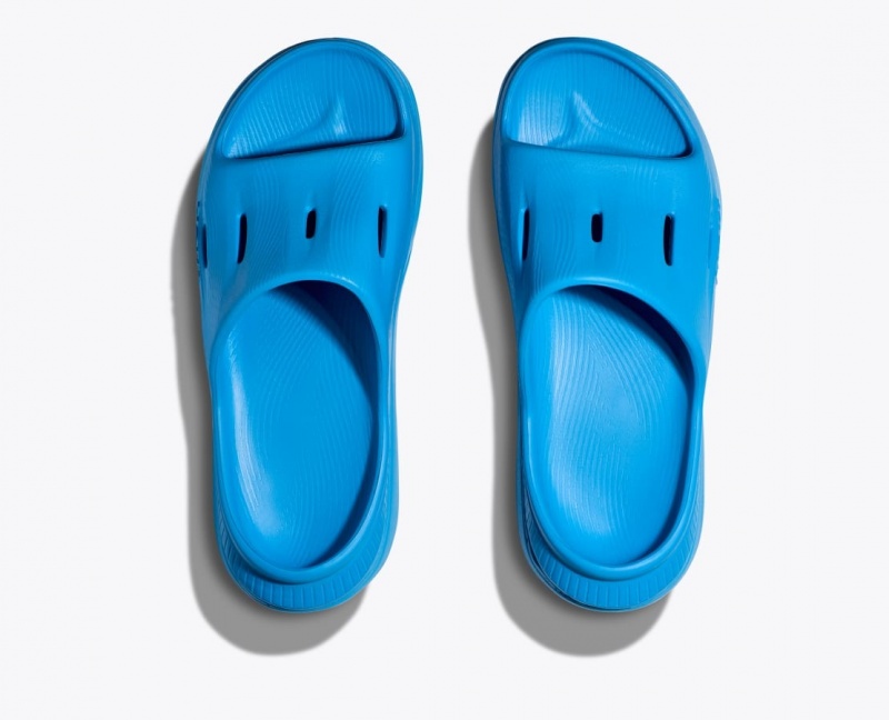 HOKA Ora Recovery 3 Kids' Slides Blue | LNI132596