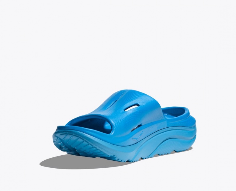 HOKA Ora Recovery 3 Kids' Slides Blue | LNI132596