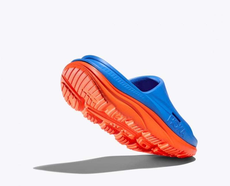 HOKA Ora Recovery 3 Kids' Slides Blue / Orange | SHT591467