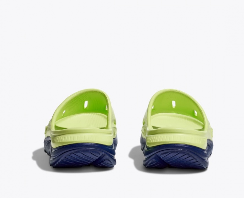 HOKA Ora Recovery 3 Kids' Slides Green / Navy | RQI378609