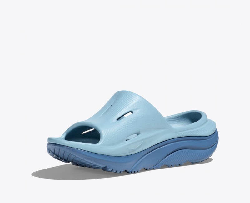 HOKA Ora Recovery 3 Kids' Slides Light Blue / Dark Blue | CKA031758