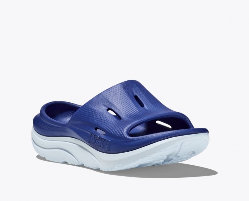 HOKA Ora Recovery 3 Kids' Slides Navy | RYC018453