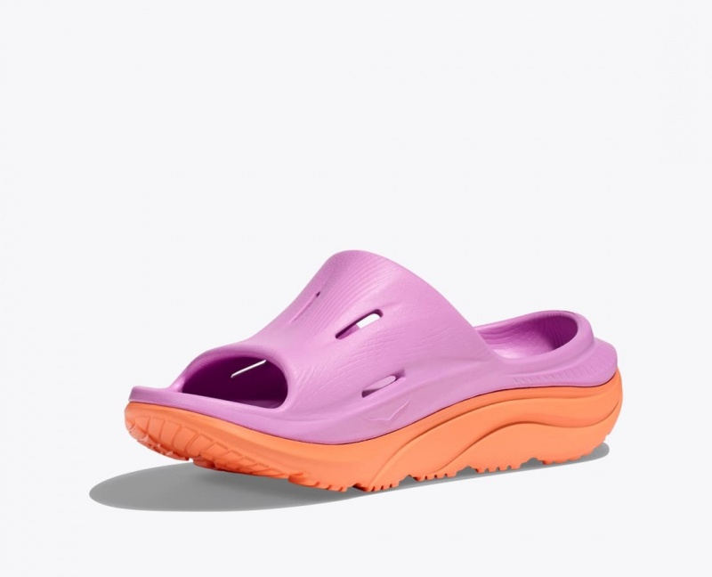 HOKA Ora Recovery 3 Kids' Slides Pink / Orange | BVI304152