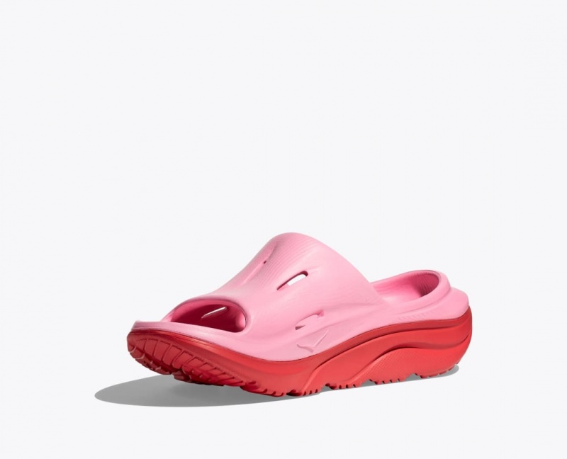 HOKA Ora Recovery 3 Kids' Slides Pink / Red | HTI946283