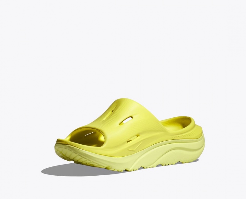 HOKA Ora Recovery 3 Kids' Slides Yellow | NIC156243