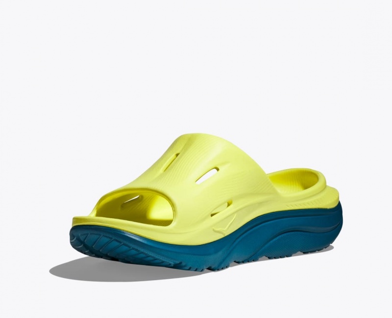 HOKA Ora Recovery 3 Women's Slide Light Green / Dark Green | FES361948