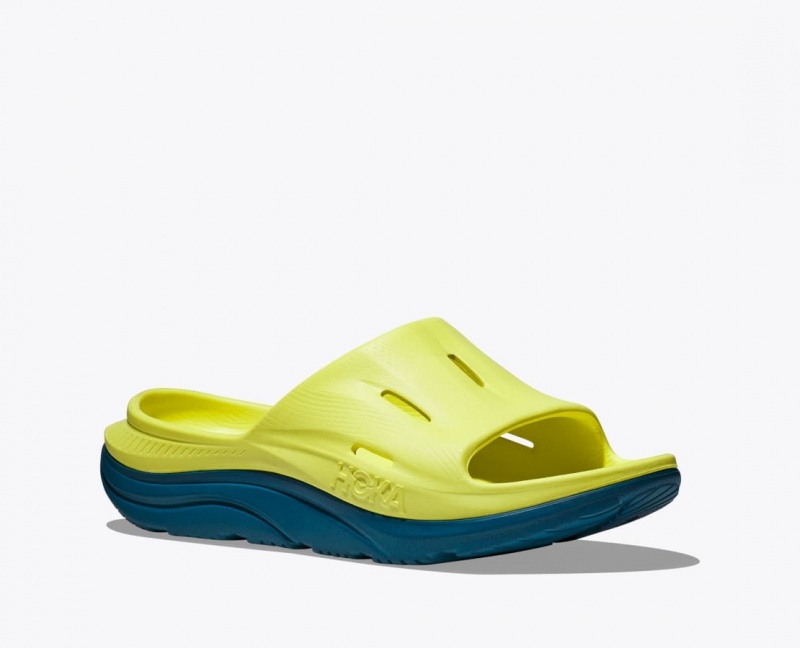 HOKA Ora Recovery 3 Women's Slide Light Green / Dark Green | FES361948