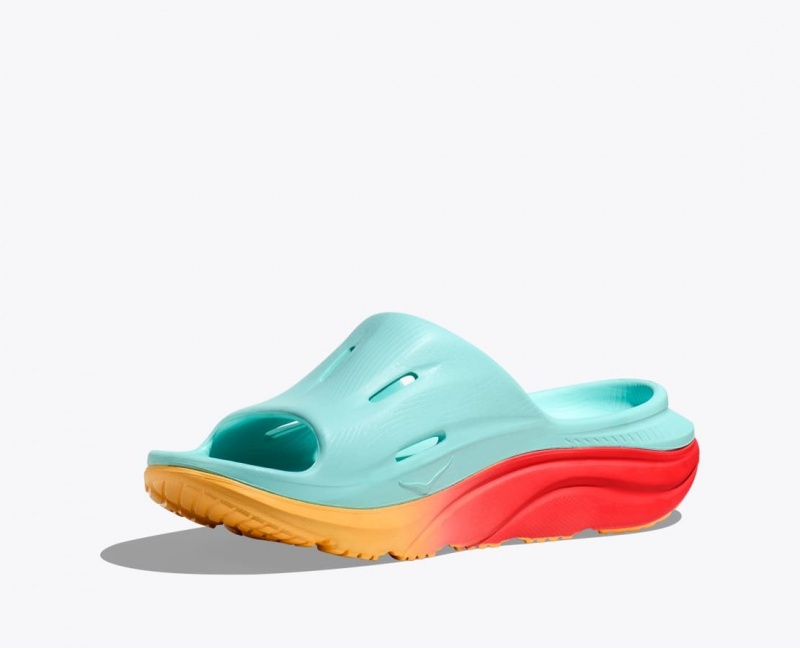 HOKA Ora Recovery 3 Women's Slide Light Turquoise / Orange | RYC893641