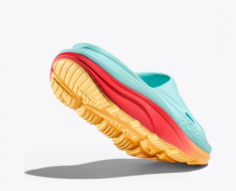 HOKA Ora Recovery 3 Women's Slide Light Turquoise / Orange | RYC893641