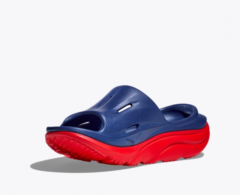 HOKA Ora Recovery 3 Women's Slide Navy / Red | QEK296543