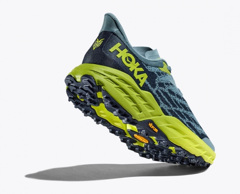 HOKA Speedgoat 5 Men's Trail Running Shoes Blue / Green / Black | GCI203514