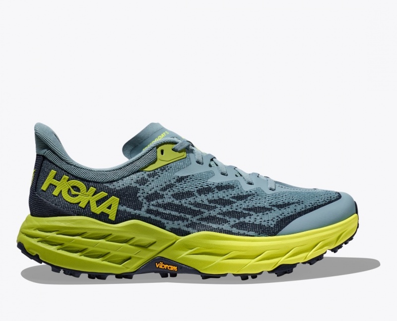 HOKA Speedgoat 5 Men\'s Trail Running Shoes Blue / Green / Black | GCI203514