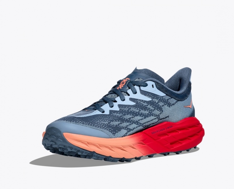 HOKA Speedgoat 5 Women's Trail Running Shoes Blue Grey / Red | ADI674352