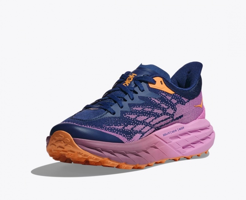 HOKA Speedgoat 5 Women's Trail Running Shoes Navy / Pink | REW870634