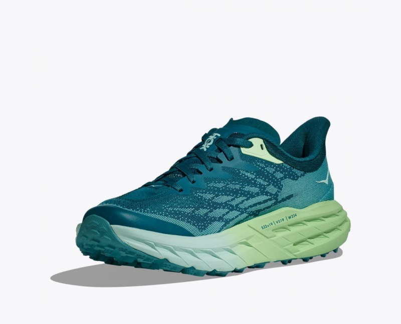 HOKA Speedgoat 5 Women's Trail Running Shoes Blue / Green | AIT586103