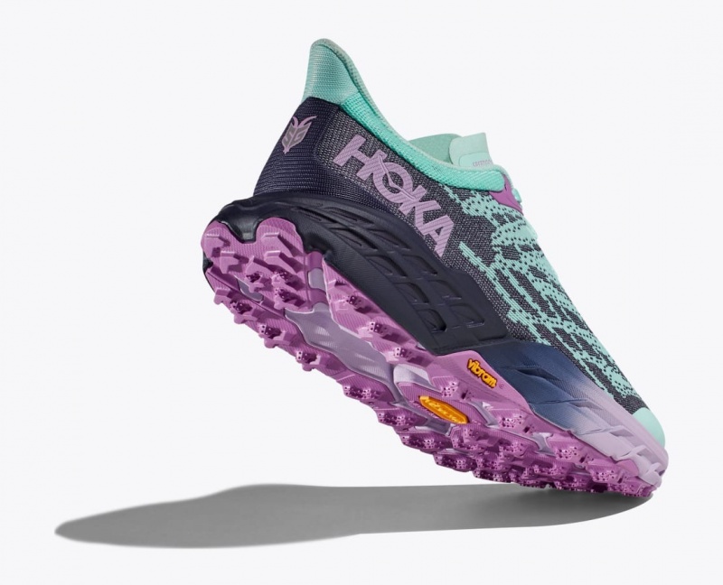 HOKA Speedgoat 5 Women's Trail Running Shoes Turquoise / Purple | FOU321867