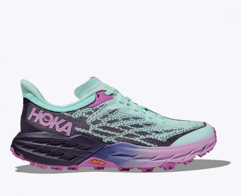 HOKA Speedgoat 5 Women\'s Trail Running Shoes Turquoise / Purple | FOU321867