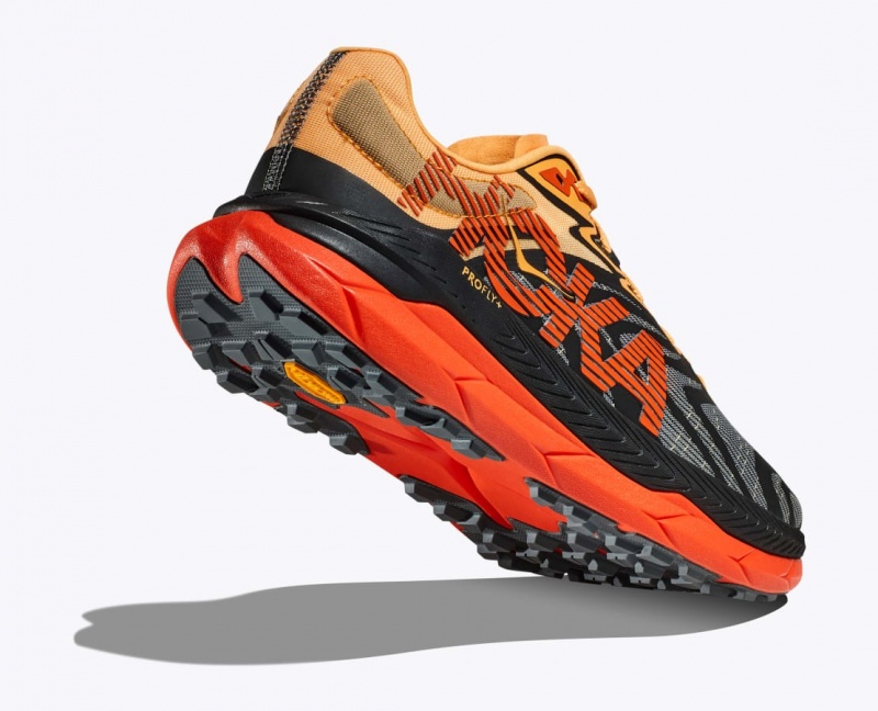 HOKA Tecton X 2 Men's Trail Running Shoes Black / Orange / Red | LZY739501