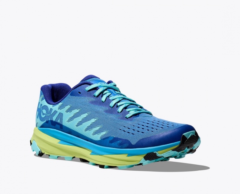 HOKA Torrent 3 Men's Trail Running Shoes Blue / Green | QSH365197