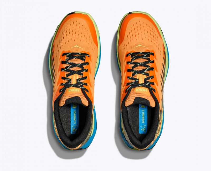 HOKA Torrent 3 Men's Trail Running Shoes Orange / Green | XVQ283941