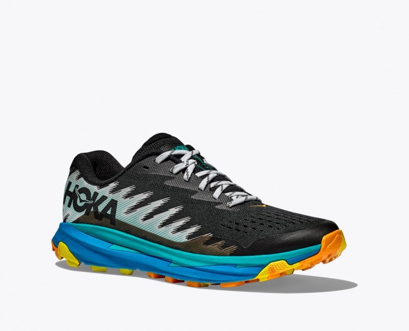 HOKA Torrent 3 Men's Trail Running Shoes Black / Blue | GNR195687