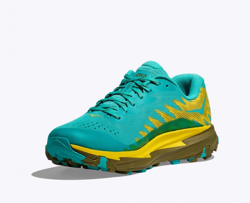 HOKA Torrent 3 Men's Trail Running Shoes Turquoise / Yellow | HRS897042