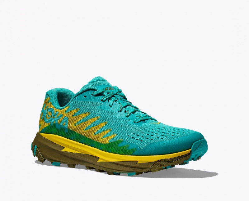 HOKA Torrent 3 Men's Trail Running Shoes Turquoise / Yellow | HRS897042