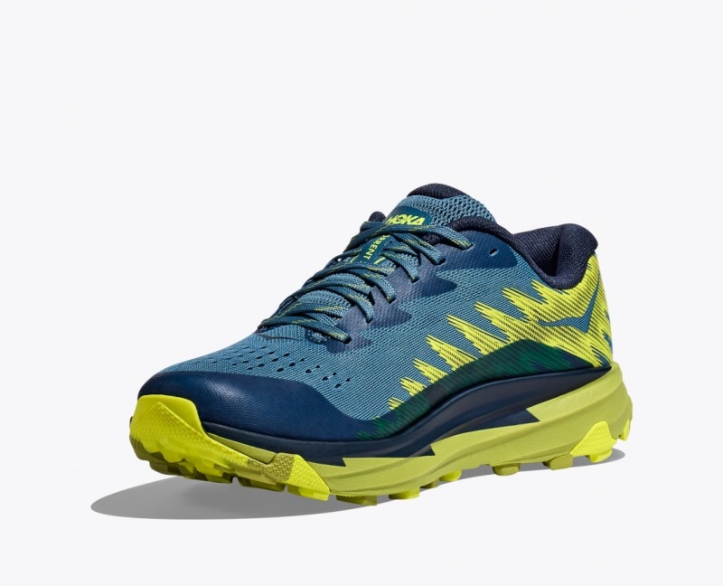 HOKA Torrent 3 Men's Trail Running Shoes Dark Blue / Green | JUA612093