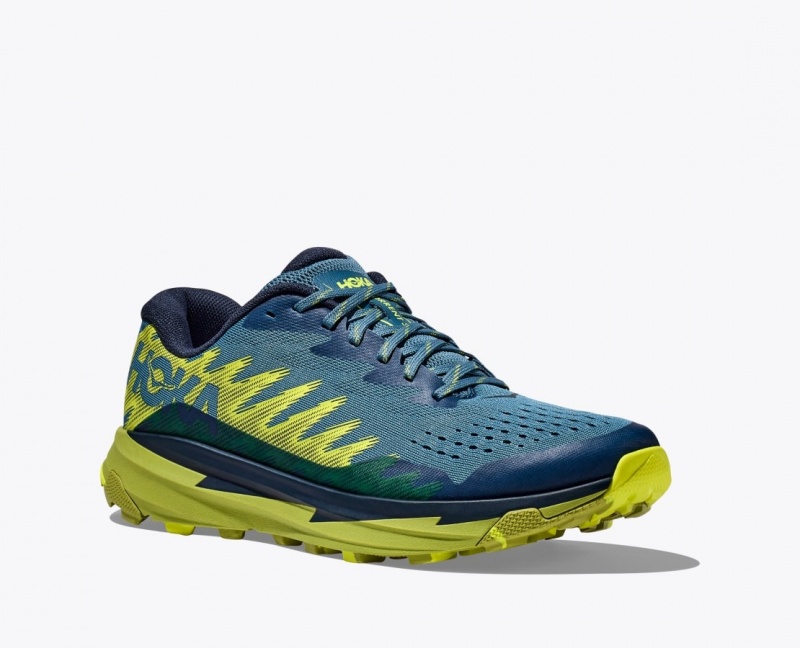 HOKA Torrent 3 Men's Trail Running Shoes Dark Blue / Green | JUA612093