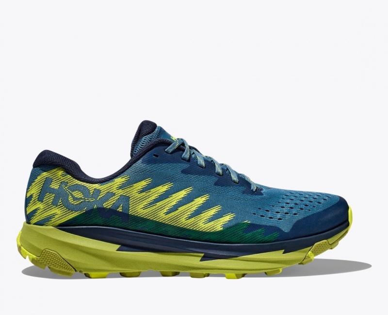 HOKA Torrent 3 Men\'s Trail Running Shoes Dark Blue / Green | JUA612093