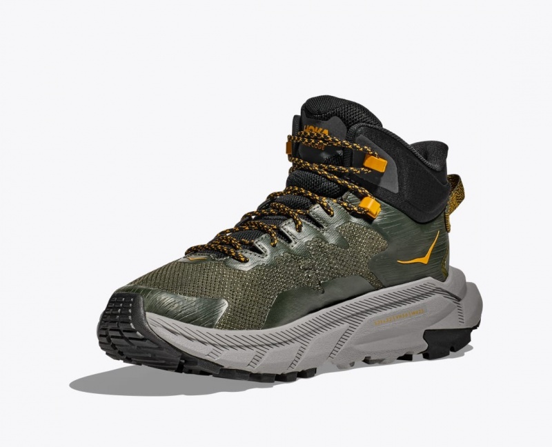 HOKA Trail Code GTX Men's Hiking Boots Dark Green | UIK104329