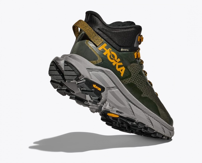 HOKA Trail Code GTX Men's Hiking Boots Dark Green | UIK104329