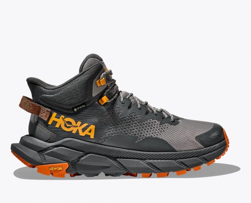 HOKA Trail Code GTX Men\'s Hiking Boots Grey / Black | DVH759318