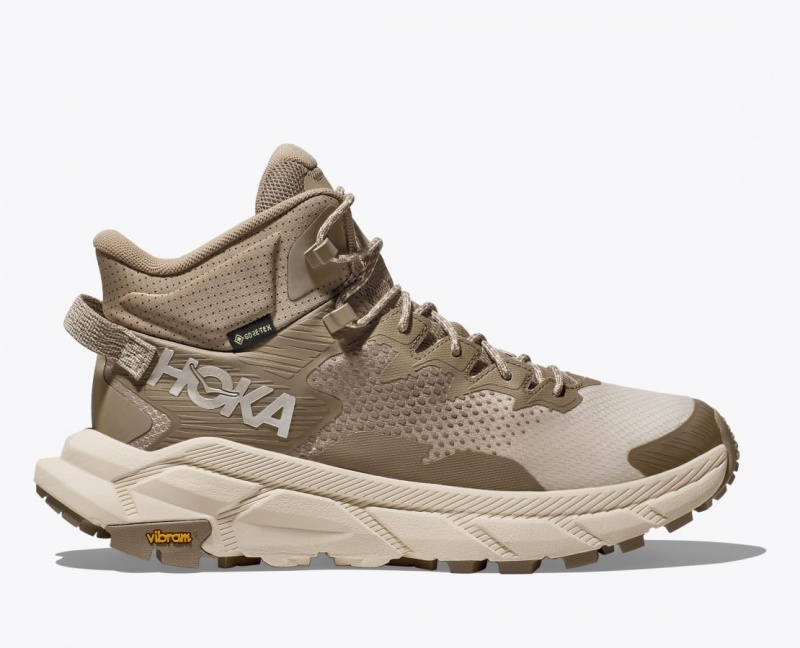 HOKA Trail Code GTX Men\'s Hiking Boots Khaki / Beige | PVE023675